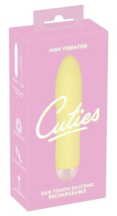Желтый мини-вибратор Cuties Mini - 13,2 см. (Цвет: желтый)