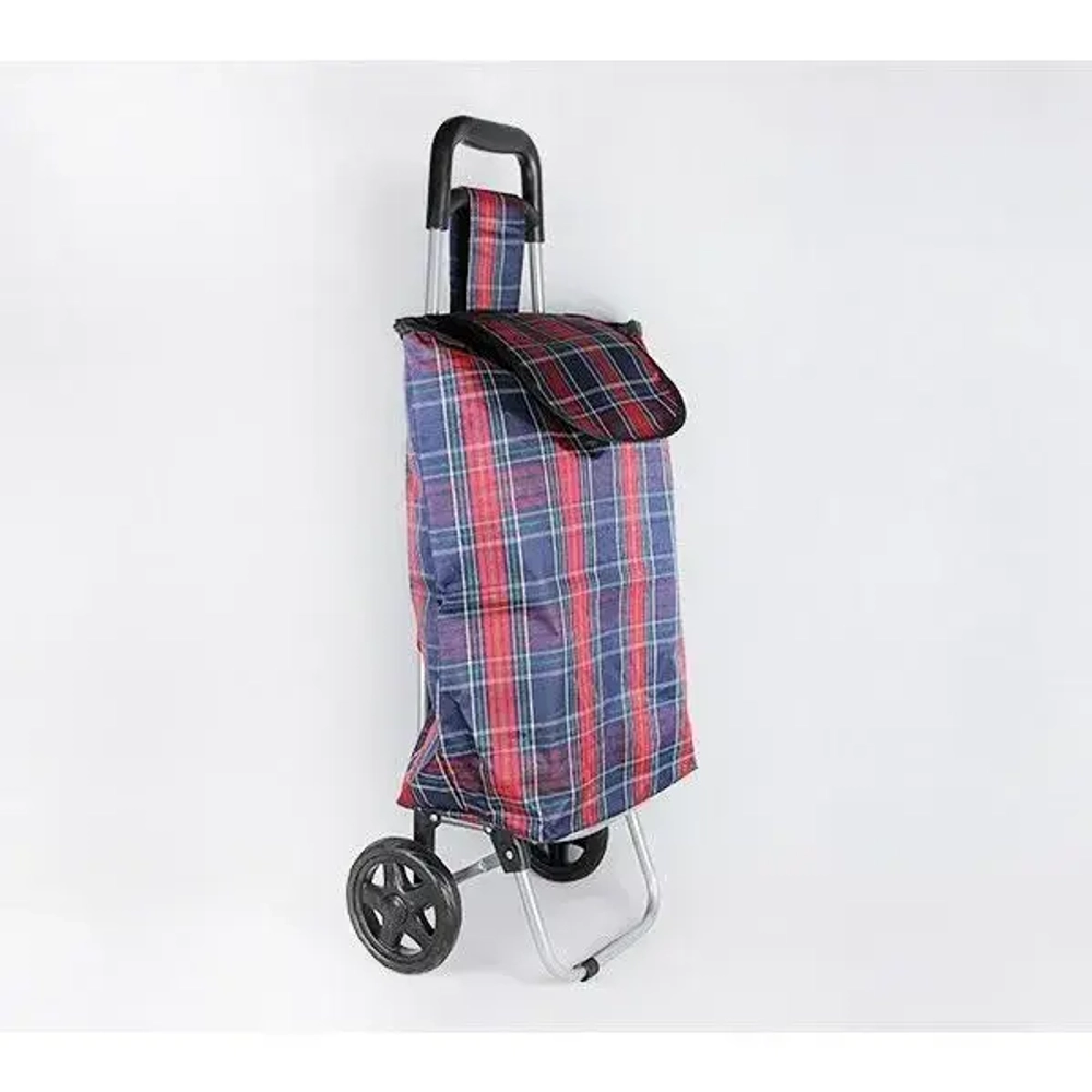 Сумка-тележка хозяйственная 54х20см синяя клетка