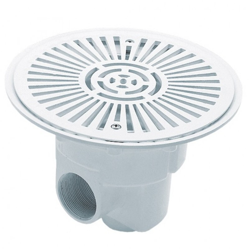 Донный слив круглый Ø 270 ABS-пластик, подкл. бок. 2"/донн.1½ (внутр) (плитка)