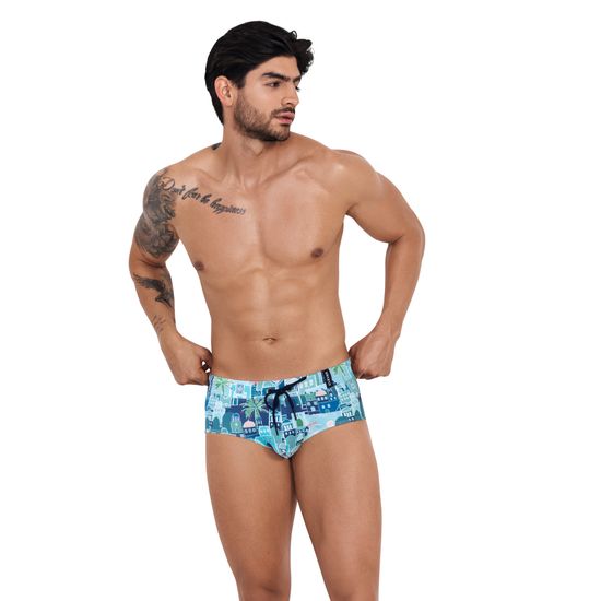 Мужские плавки синие с принтом Clever Moda CASSIEL SWIMSUIT BRIEF 125207