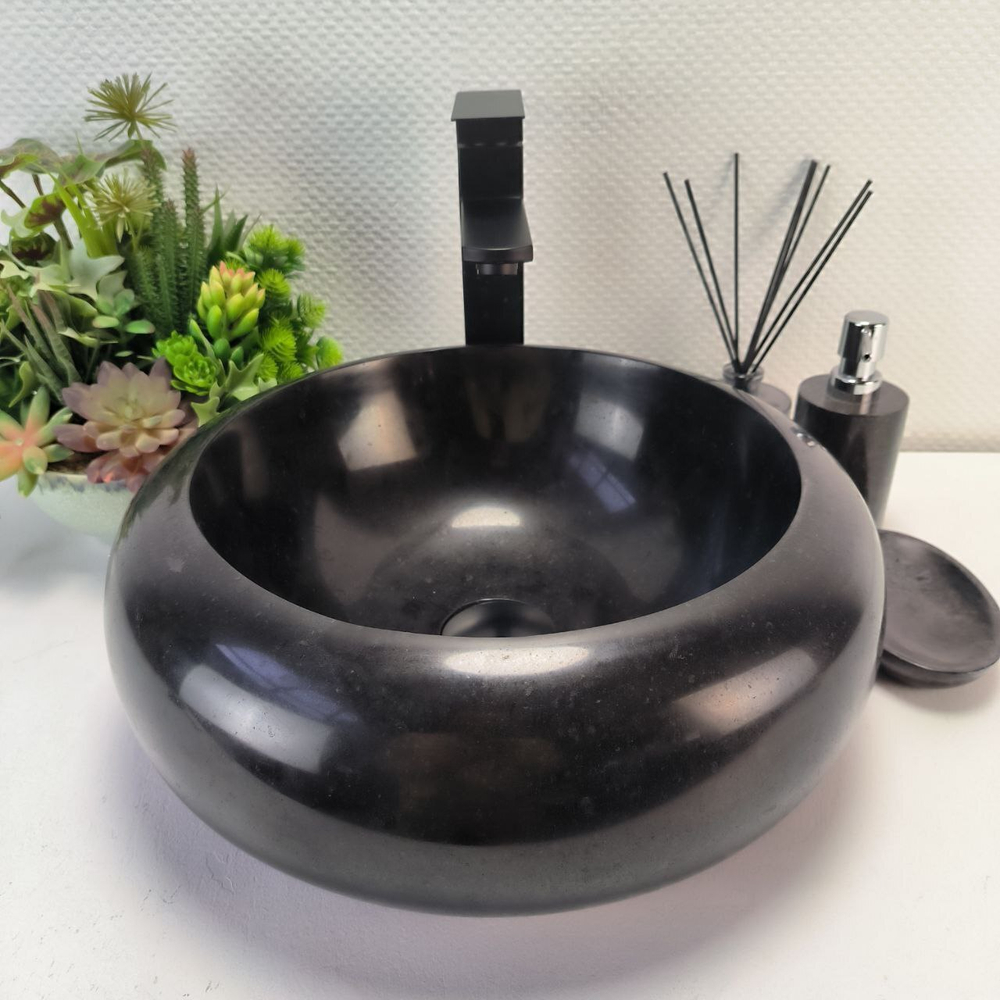 Раковина из андезита Donut Black  DA-62937 40*40*15 06