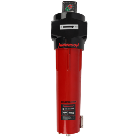 HRS-MFB14000IF Фильтр магистральный 1 мкм с дифференциальным манометром, 14000 л/мин, 12 бар, G 2 1/2", остаточное содержание масла: 0,6 мг/м3