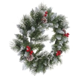 Венок хвойный новогодний «Сверкающие кристаллы» ПВХ, леска, 50 см (SQ736-50)