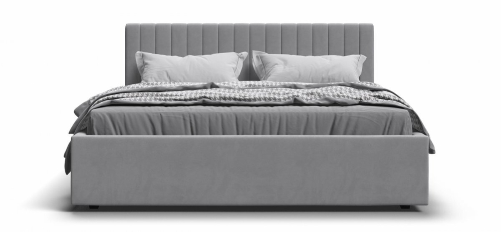 Ронда Кровать+ПМ 160 Велюр Монолит сталь