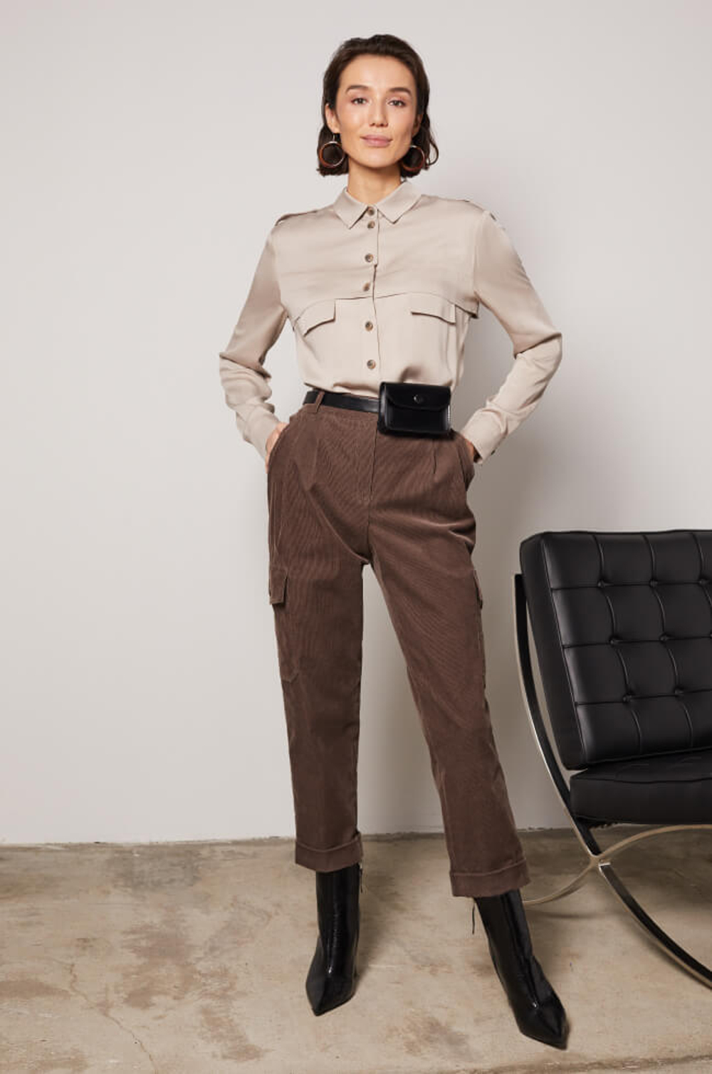 22320 Блузка женская (пепельно-бежевый)