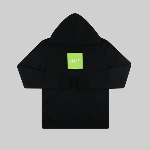 Толстовка мужская HUF Essentials Box Logo артикул:PF00465-BLACK - купить в магазине Дайс