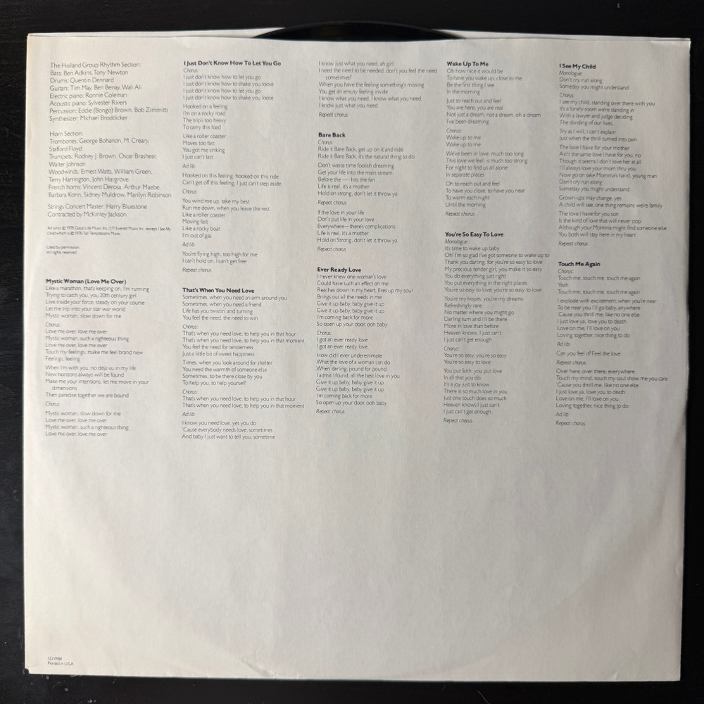 The Temptations ‎– Bare Back (США 1978г.)