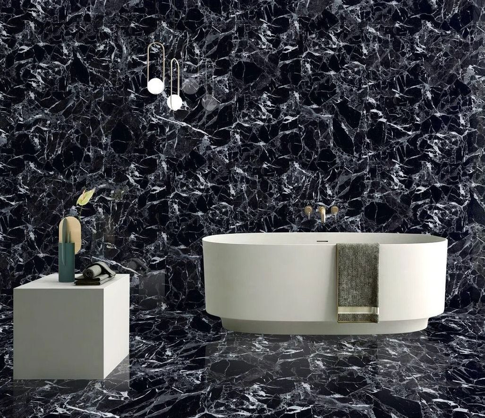 Глазурованный керамогранит End Polar Black 60x120 см 1.44 м² полированный цвет черный
