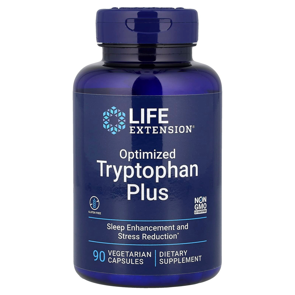 Life Extension, оптимизированный триптофан плюс, 90 вегетарианских капсул