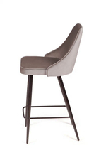Стул полубарный Oliver, бархат пепельно-бежевый 25/ чёрный конус