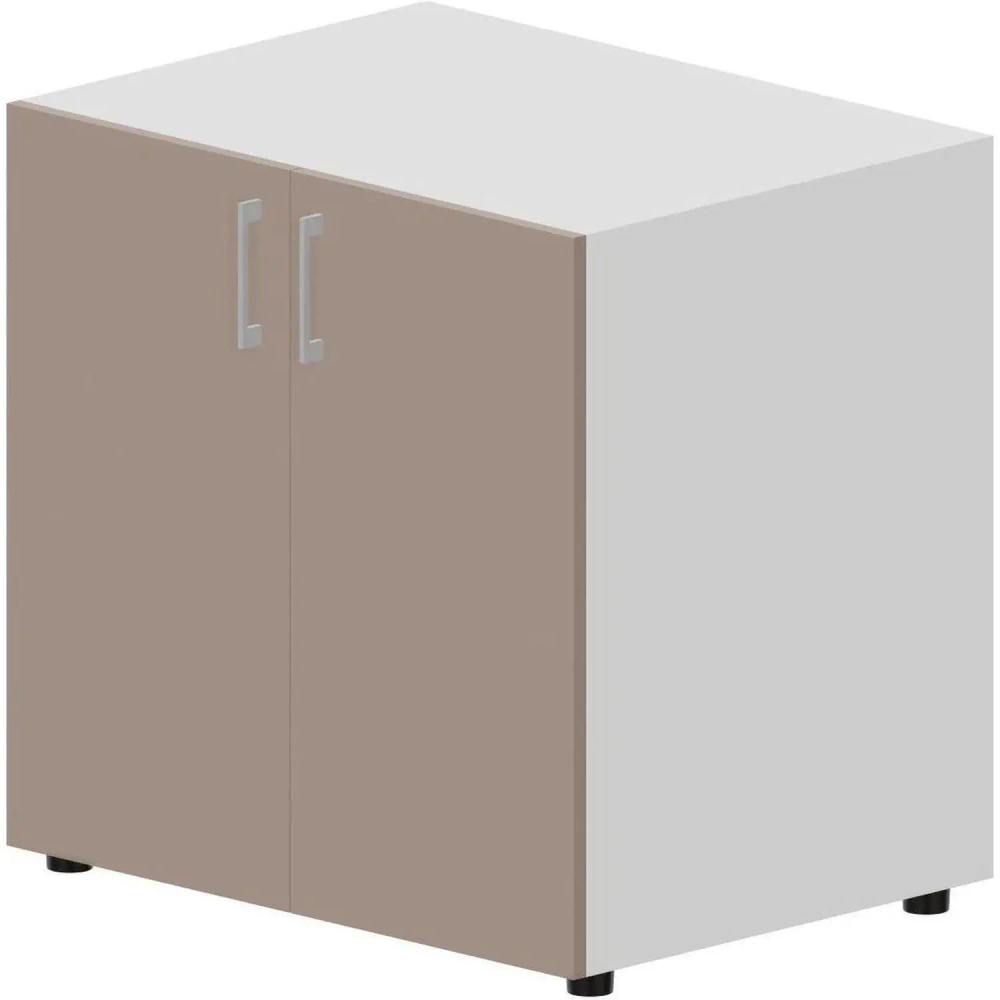 Шкаф S/P/A/A/A низкий Г60, ручки - алюминий Белый/Тортора OMLD760BLTR