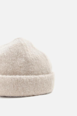 ZARA ШАПКА ИЗ СМЕСОВОЙ ШЕРСТИ АЛЬПАКА, ПЕСОЧНЫЙ