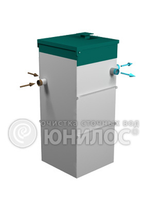 Станция биологической очистки Юнилос Астра 6/ 1200 л. в сутки / 6 чел. / самотечный сброс / компрессорная аэрация (1200x1150x2370см;216кг;) - арт.560522
