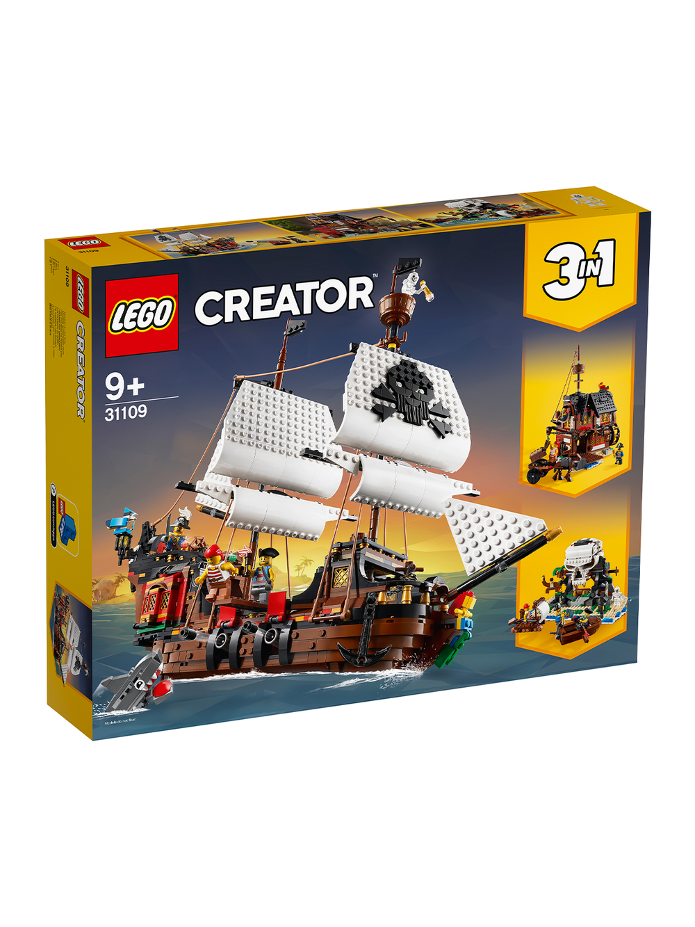 LEGO Creator 31109 Лего «Пиратский корабль» — конструктор 3-в-1: корабль, таверна, остров сокровищ