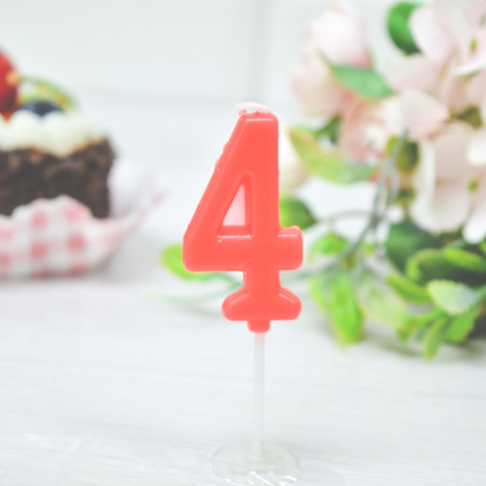 Свеча для торта цифра &quot;4&quot;, 7см