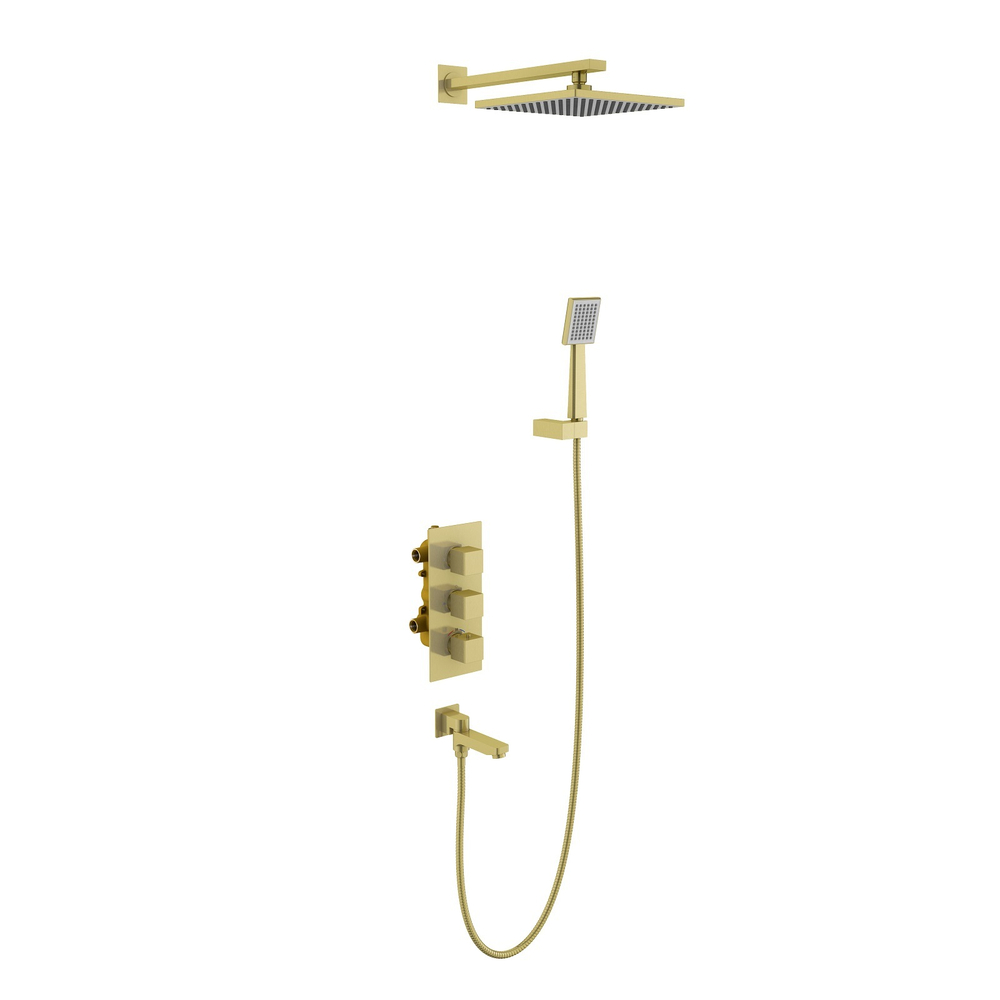 Душевой комплект Timo Tetra-thermo SX-0199/17SM с термостатом золото матовое