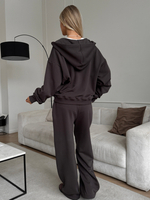 Костюм худи + брюки коричневый