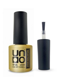 Uno Reflection Top Gold - Топ светоотражающий для гель-лака без липкого слоя, золто, 8
