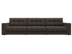 Диван прямой с декором Лига-049 НПБ Лонг, Амур 05 РОГОЖКА коричневый
