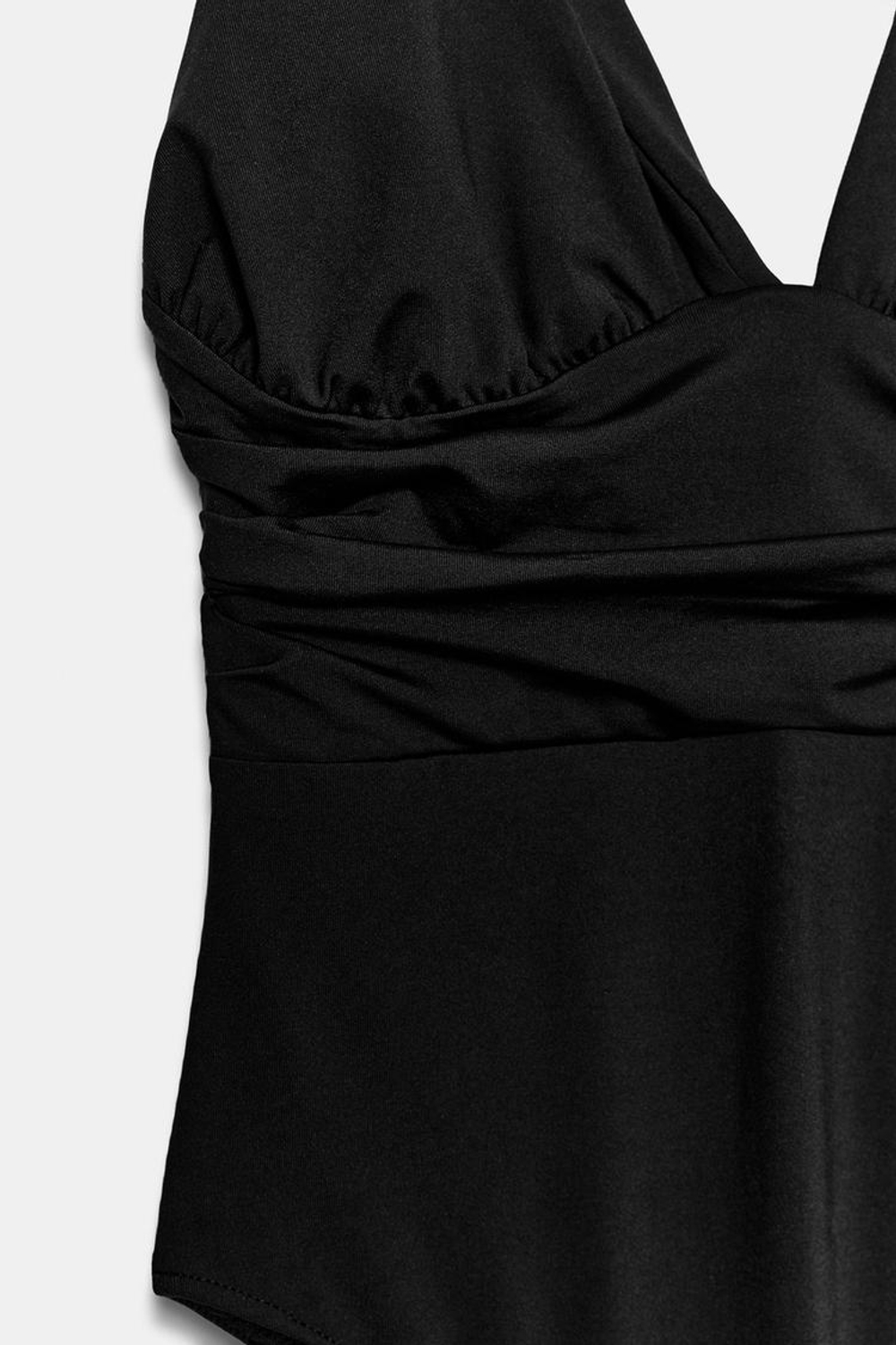 ZARA БОДИ ИЗ ПОЛИАМИДА С ОТКРЫТОЙ СПИНОЙ, ЧЕРНЫЙ