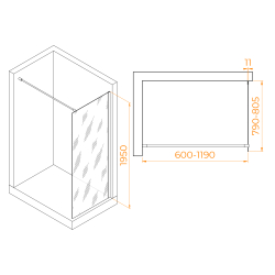 Душевая перегородка RGW WA-002 (Прозрачное, 800)