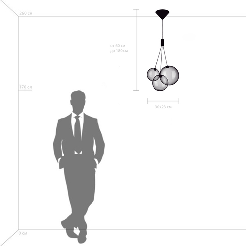 801030 Люстра SFERETTA LED 3х1,35W 200LM КОФЕЙНЫЙ/ПРОЗРАЧНЫЙ 3000K