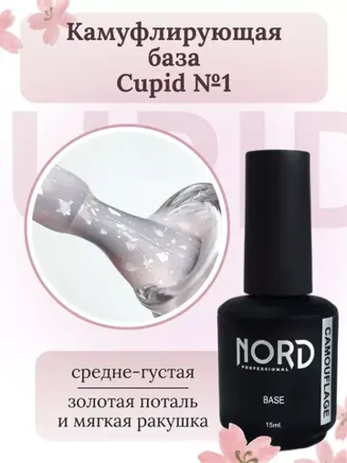 База Cupid №1 Розовые щечки 15мл со слюдой и золотой поталью