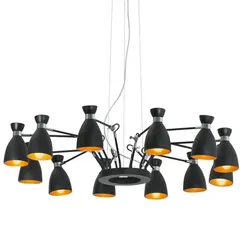 Люстра черно-медная Retro 12L