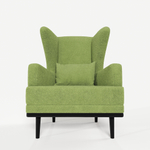 Мягкое кресло с ушами Фантазёр L-9 (Зеленый), искусственный мех, на высоких ножках, для отдыха и чтения книг. В гостиную, балкон, спальню и переговорную комнату.