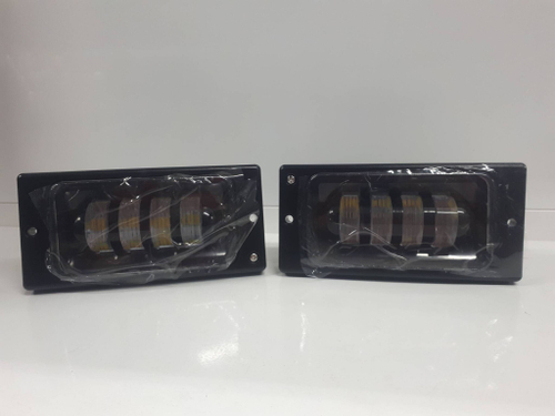 ПТФ 1 (Эко, белый) для ВАЗ 2110-2115, Шевроле Нива ВАЗ 2123 до рестайлинга, светодиодные противотуманные фары (2 шт. / комплект) (2 шт. / комплект)