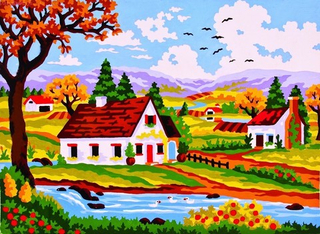 "Деревня"-6259 канва с рисунком