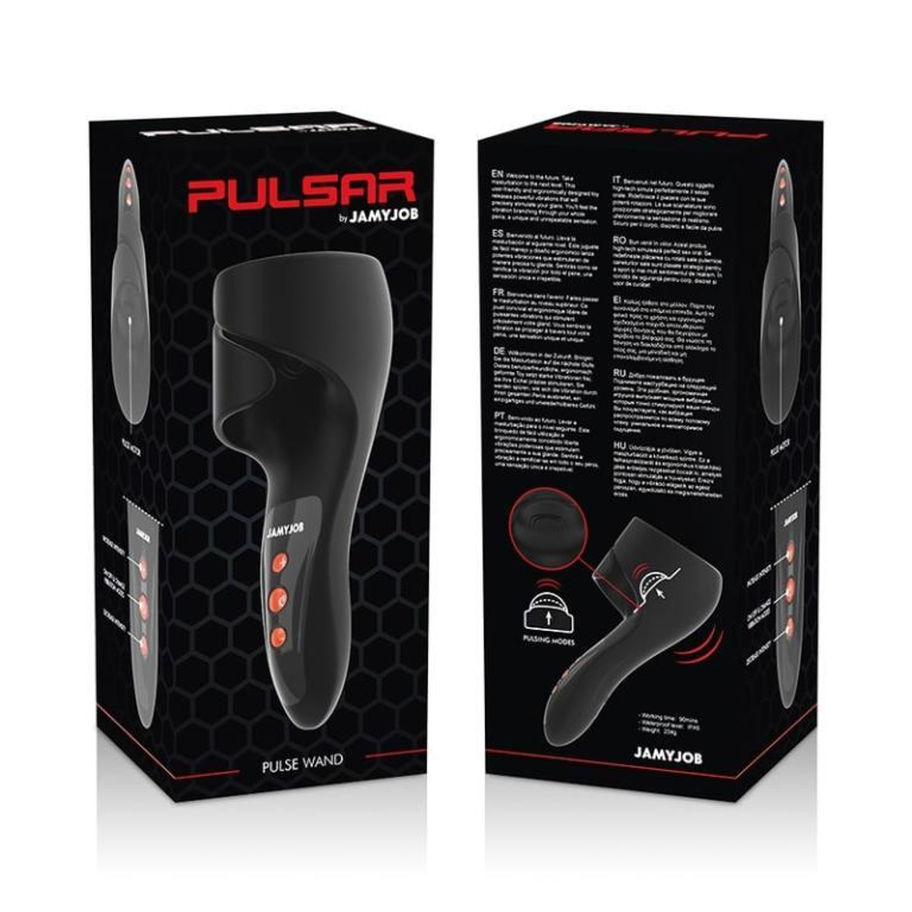 Черный мастурбатор-пульсатор Jamyjob Pulsar Wand