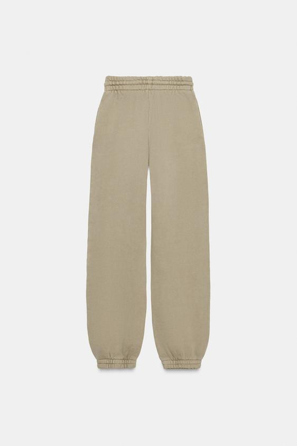 ZARA ДЖОГГЕРЫ ИЗ МЯГКОЙ ТКАНИ С ЭФФЕКТОМ ПОТЕРТОСТИ, КАМЕННЫЙ