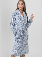 Длинный халатик с леопардовым принтом (Размер: S) (Цвет: серый)