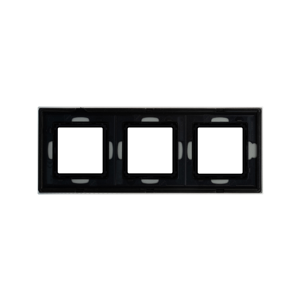 Рамка из натурального стекла,"Avanti", светло-серая, 3 поста (6 мод.)