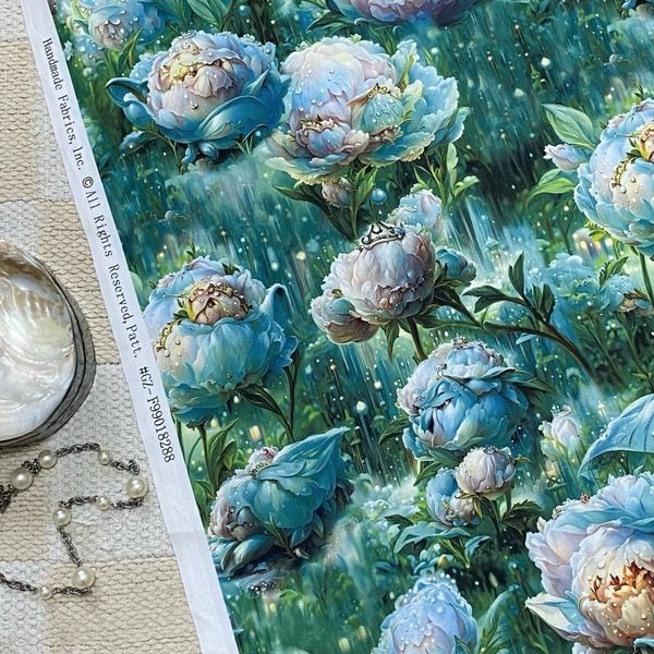 ВОЛШЕБНЫЕ ЦВЕТЫ, отрез 0,7 м 100% хлопок Handmade Fabrics 3