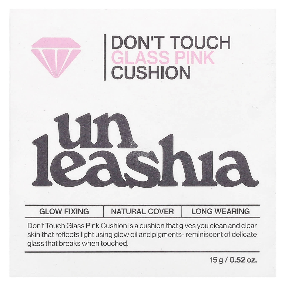 Unleashia, Don't Touch, розовый кушон, SPF 50+/PA++++, оттенок 21N, гиалин, 15 г (0,52 унции)