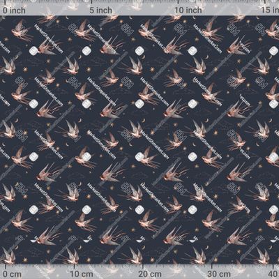 Ласточки на темном фоне.Звезды и облака by Anastasia Lembrik 698 DPI