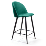 Стул полубарный Thomas, бархат зелёный 19