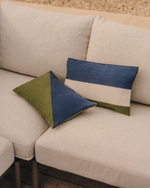 Sorells 5-местный угловой садовый диван из алюминия с зеленой отделкой