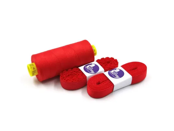 100 59 Резинка ажурная 9 мм, Греция, красный 100