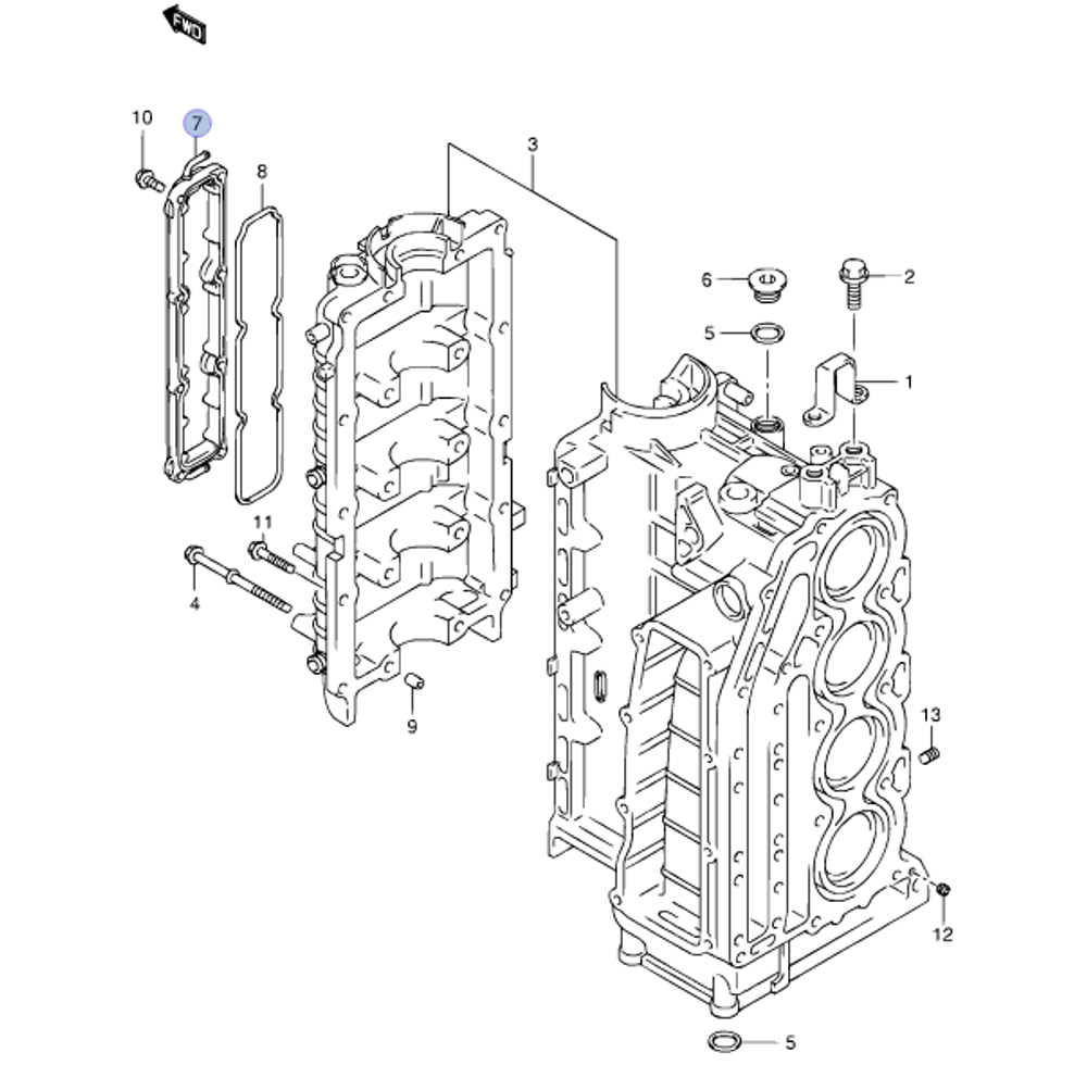 Крышка картера Suzuki DF90-DF140