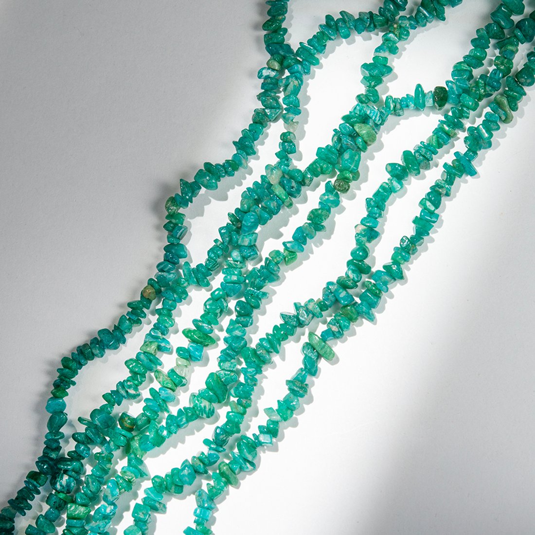 Амазонит натуральный, бусины фриформ, 5-12мм