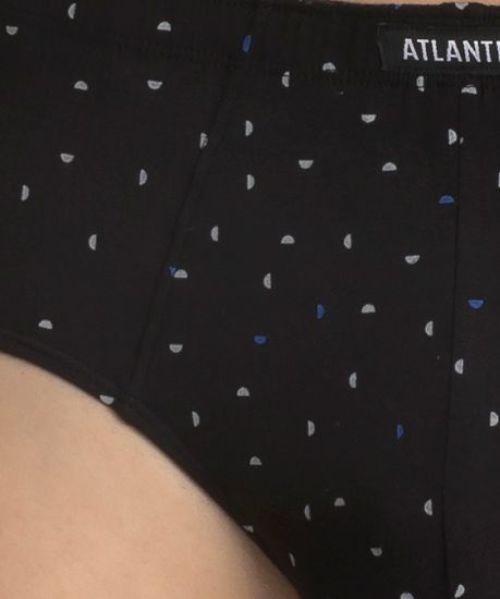 Мужские трусы (3шт) слипы классика Atlantic 3MP-142, графитовый + голубой + черный