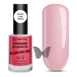 Grattol Reconstruction - Укрепляющий лак для ногтей Aroma Lost Cherry, 9мл