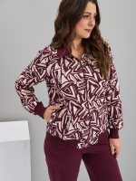 Костюм с брюками КБ-184/бордо-треугольникиабстракция