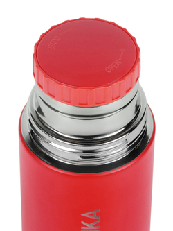 Термос Relaxika 101 (0,35 литра), красный (стикерпак "Альпинизм")