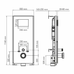 Инсталляция для унитаза WasserKraft Abens 20TLT.010.ME.BL.BN04 с кнопкой никель