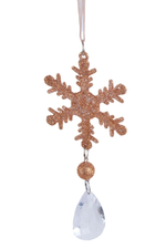 Украшение из акрила снежинка 7,5см розовая SYYKLA-1822153