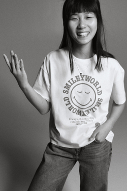 H&M Футболка с принтом, светло-желтый